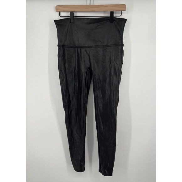 SPANX  Faux Leather Leggings in Black Stretch XL Petite - Picture 5 of 5